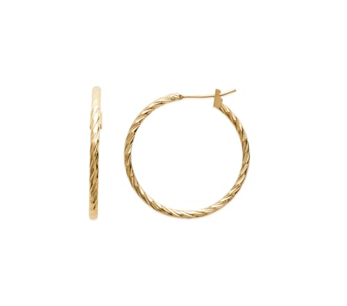 Boucles d'Oreilles en Plaqué Or - Créoles Torsadées - Bijoux Femme