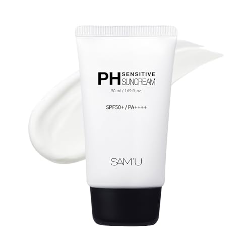 SAM'U(サミュ) PHセンシティブサンクリーム 50ml 日焼け止め 化粧下地 SPF50+ PA++++ オールシーズン ヒアルロン酸 ツボクサエキス UVケア 保湿 低刺激 敏感肌 韓国コスメ 韓国スキンケア PH SENSITIVE SUN CREAM 【公式/正規品】 [並行輸入品]の商品画像（Amazon）