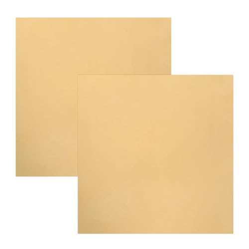 NUOBESTY 2pcs H62 Brass Sheets 0.5mm Thick 150x150mm Plates for Electrical Projects Industrial Crafting and Home Improvement Metal Materials