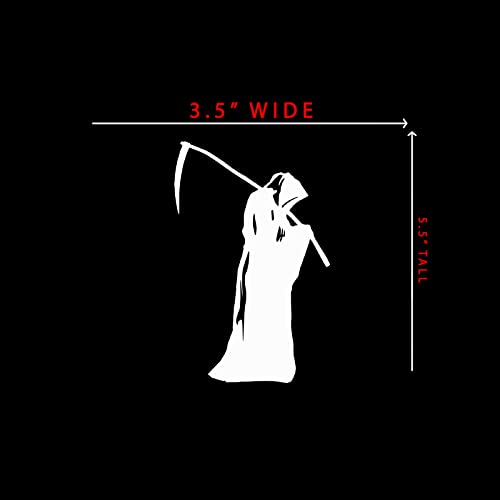 Image of Grim Reaper Sticker Decal Notebook Car Laptop 3.5 inchx5.5 inch (White)