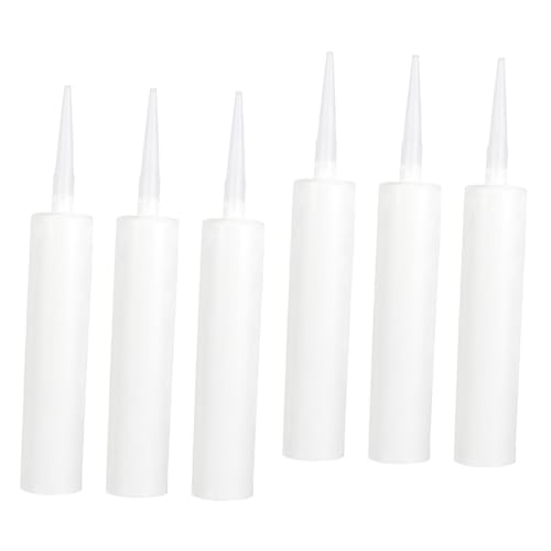 FONDOTIN 6個 再利用可能なリフィル対応シーラントチューブ 軽量プラスチック製耐久性 白色万能コーキング充填工具 家用ひび割れ補修に