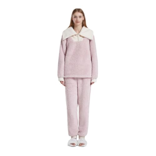 Pyjama en velours corail pour femme ensemble chaud hiver