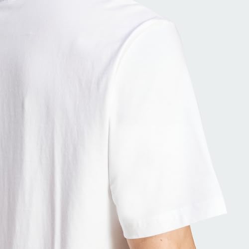 adidas Uomo Essentials Linear Single Jersey tee, White/Black, L