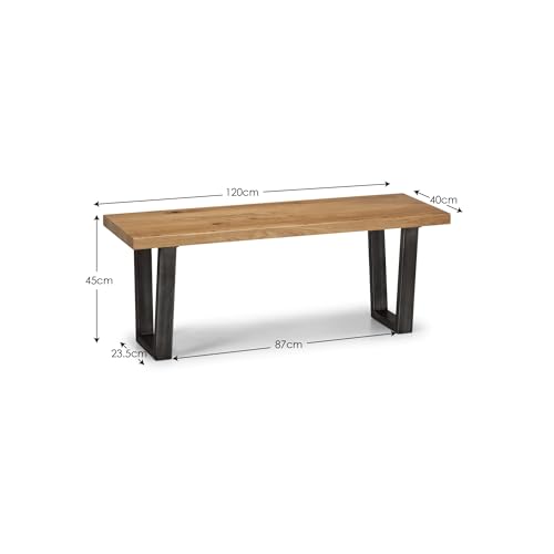 Banco Brooklyn Julian Bowen de madera de roble industrial para comedor 3