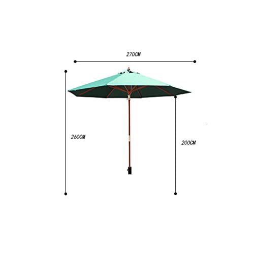 Tist Outdoor Umbrellas 2.7 Meters Center Column Solid Wood Umbrellas Courtyard Garden Umbrellas Hotel Dining Umbrellas (Color : Green) #TOP1