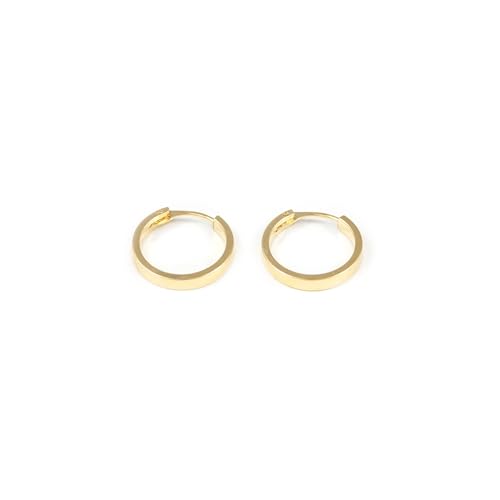 Pendientes niña oro aro tabla liso de 14X2 mm para regalo 4