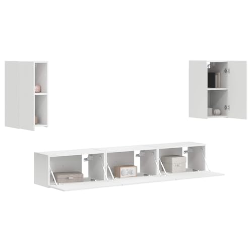 Buffet moderne et meuble bas TV blanc en bois pour séjour - 4