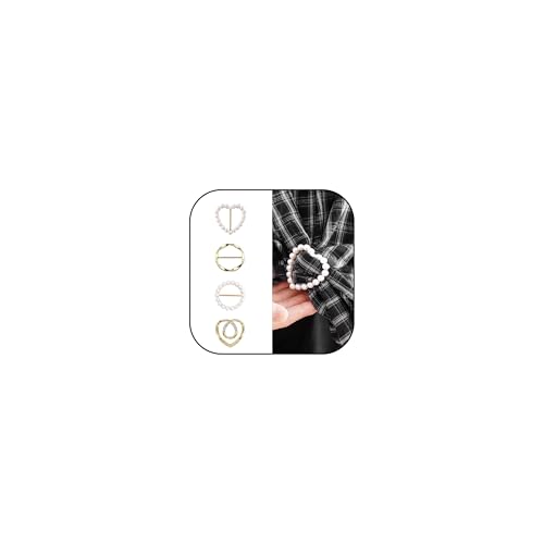 Image of 4PCS Scarf Ring Clip Scarf Rings for Women Button Covers for Women Blouses Shirt Tightener Clip Cinch Pin Clothes Jewelry