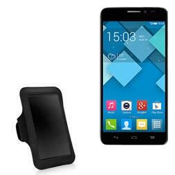 BoxWave Case Compatible with Alcatel OneTouch Idol X+ - Sports Armband, Adjustable Armband for Workout and Running for Alcatel OneTouch Idol X+ - Jet Black