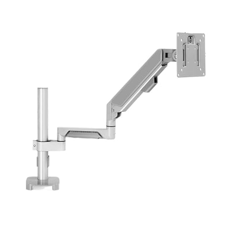 Support de moniteur bureau pneumatique gris pour télétravail efficace