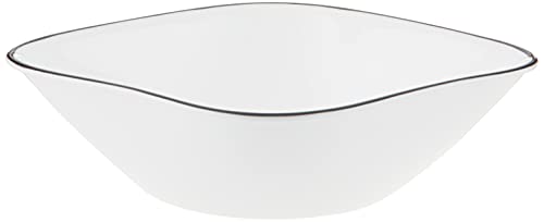Corelle Square Simple Lines Cereal Bowls 22oz, Pack of 6, White,1107745