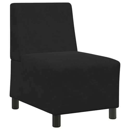 vidaXL Sillón sin Brazos de Terciopelo Negro 55 cm, sofá Individual, sofá cómodo, sillón de televisión, sofá, Asientos de sofá, sofá Relajante