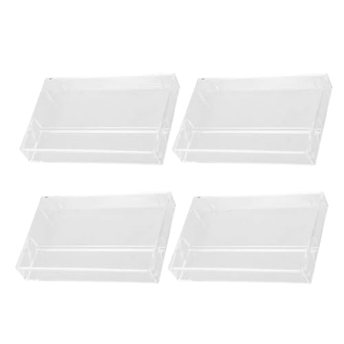 Plastic Cassette Storage Box 4pcs Retro Holder for Easy Access