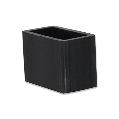 Flyshop Lot de 12 Embouts de Pieds de Chaise en Silicone, épais, pour Pieds de Sol en Forme de rectangulaire, 15 x 30 mm, 5/8" x 1-3/16", Noir Cover