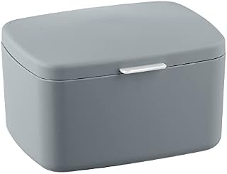 Wenko Barcelona Bathroom Box / Storage Basket with Lid, Completely Unbreakable, 19.5 x 11 x 16 cm, Anthracite, grey, 19, 5 x 11 x 16 cm
