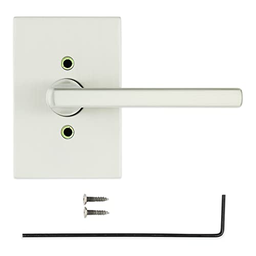 Kwikset Halifax, Door Handle Lever Nonfunctioning Dummy Lever with Microban, Rectangular Rose in Satin Nickel - Image 3