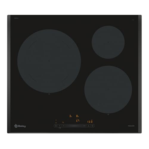 Balay, Placa de Inducción, 60 cm De ancho, 3 Zonas, 11 Niveles, Zona de 28 cm, Negra, 3EB965LH