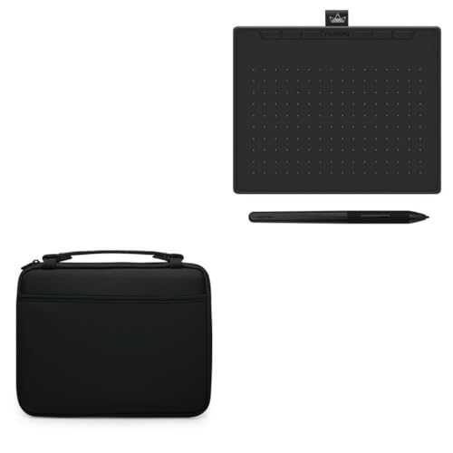 BoxWave Case Compatible with Huion Inspiroy RTS-300 - Hard Shell Briefcase, Slim Messenger Bag Briefcase Cover Side Pockets - Jet Black