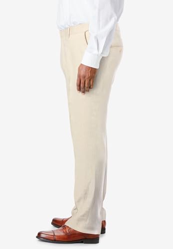 KingSize Men's Big & Tall Linen Blend Plain Front Dress Pants3