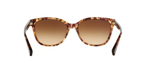 Coach HC8132 Sunglasses, Light Brown Confetti Tortoise/Brown Gradient, 57 mm4