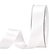 Nastro di raso, 1 rotolo, 25 mm x 22 m, bianco