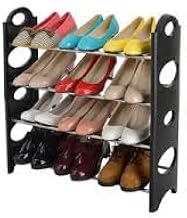Convertible Shoe Cabinet with Four Shelves - Multi Color, Plastic Metal Feet