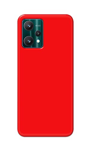 Image of Printed Hard Back Cover Case for Realme 9 Pro 5G Back Cover (Plain Red) -1803