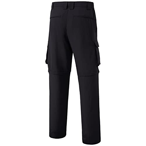Bassdash Men’S Outdoor Quick Dry Convertible Pants Zip-Off Water Resistant Lightweight Fishing Hiking Cargo Shorts Upf50+ Black thumb #1