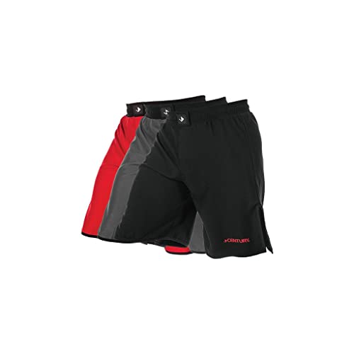 Century MMA Fight Shorts, Drawstring Closure, MMA Shorts, Split Outseams, Flexible, Mixed Martial Arts, Boxing Shorts (32, Black)