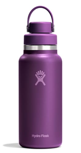 Image of Hydro Flask Water Bottle - Insulated Stainless Steel - Wide Mouth Flex Chug Lid, Non Spill, Leakproof in 32 Oz Beachplum Purple