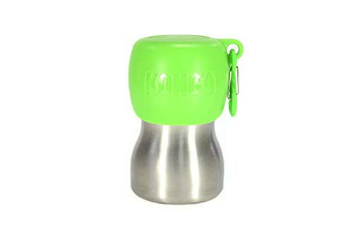 KONG H2O Wasserflasche und Futternapf, Edelstahl, 270 ml, Grün