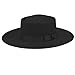 ANGELA & WILLIAM Big Wide Brim Women Fedora Hat (Black)