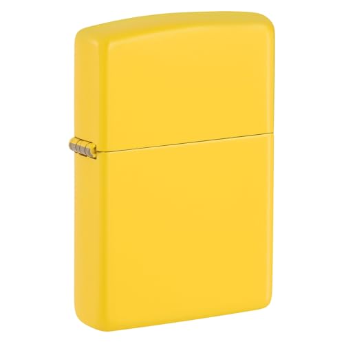 Image of Zippo 46019 Reg Sunflower Yellow Matte Model Windproof Pocket Fuel Refillable Lighter, BIS Certified