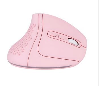 Mouse Ergonomico Verticale, 5600 D-PI, 7 Pulsanti, LED, Prevenzione Sindrome del Mouse ed Epicondilite, Wired Silenziosa per Destra, PC, Computer, Portatile, Mac, Rosa