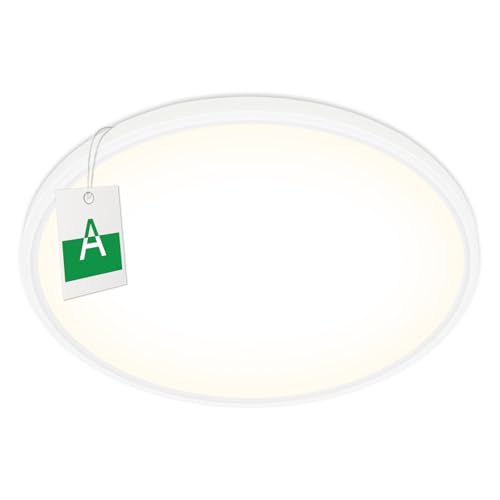 Bzavor LED Deckenlampe Effizienzklasse A 210lm/w 4000K 11W 2600lm,Rund Ø30cm LED Deckenleuchte Flach IP54 Wasserfest Lampe Panel für Küche Wohnzimmer Badezimmer Flur Schlafzimmer, Weiß, Ultra Dünn