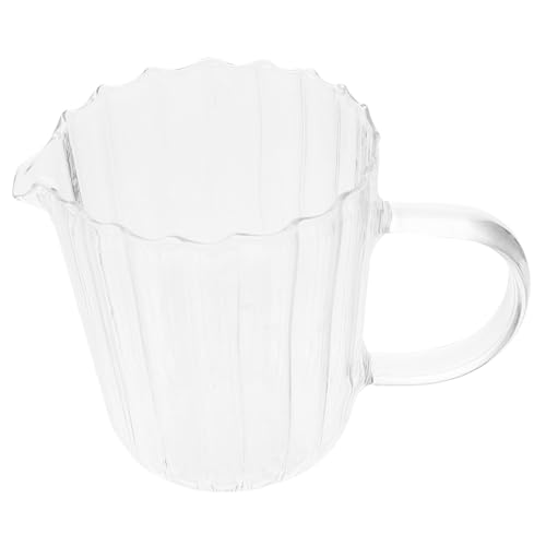 UTHCLO Jarra de Leche de Vidrio Transparente Práctica y Segura para Cafés Postres y Restaurantes Diseño Duradero y Fácil de Limpiar para Uso Diario y Regalos Festivos