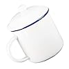 Cups Portable OfficeWater Use Handle Espresso Mugs Beverage and Activities Juice Chinese Picnics Coffee Enamelware Large Kitchen Tin Retro Utensil Travel Drinks Storage Tea Lid