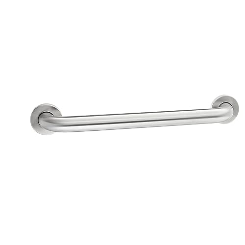 Amazon Basics Stabiler Haltegriff/Haltestange für Badezimmer, 0,46 m Länge, 3.8 cm Durchmesser, Edelstahl