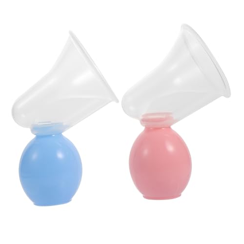 Extractor de leche manual 2 piezas rosa y azul miniatura 1