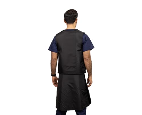 Image of X-Ray Radiation Vest Skirt Full Coverage Apron, Hook-and-Loop Closure, .50mm Pb LE, No Lead, Color: Black
