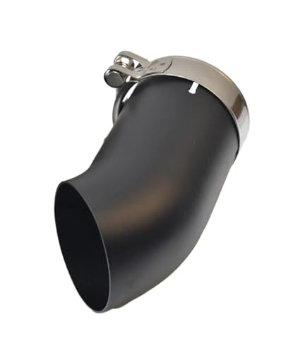 DQRG Terminale di Scarico 1 Pezzo Auto Nero Opaco Scarico 3 Pollici Silenziatore Punta Argento 45 Gradi Piegatura 76 Mm Tubo Finale Tubo di Scarico Auto(Nero)