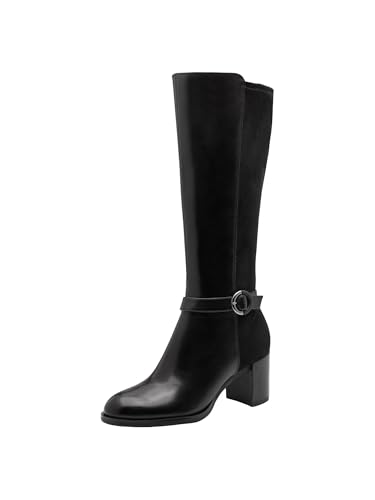 Tamaris Femme Damen Long Boot Heel 1-25512-45 Botte Haute Jusqu'au Genou, Noir, 39 EU