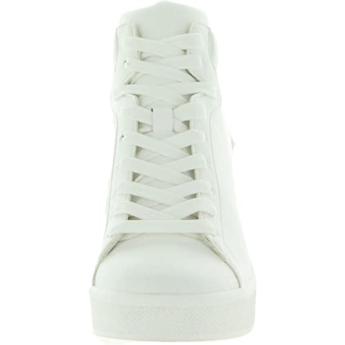 Steve Madden Brix White Rounded Closed Toe Lace Up Embellished Detail Sneakers4