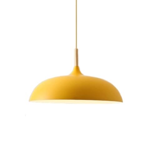 Lustre industriel jaune 40cm pour illuminer votre îlot de cuisine et salon