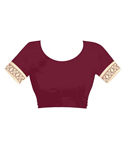 Image of Flosive Women's Present Soft Kanjivaram Silk Saree With Blouse (MAROON)