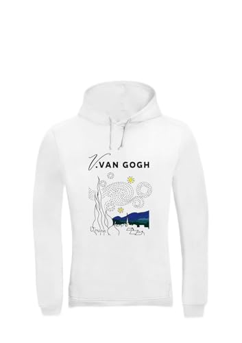Sweat à capuche Van Gogh pour homme blanc idéal pour vos sorties urbaines