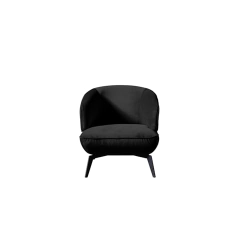 Sillón acolchonado moderno terciopelo negro miniatura 1