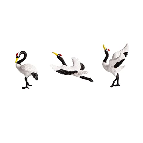 HEATSHAKING 3pcs Crane Figurines for Micro Landscape Decoration for Miniature Gardens DIY Craft Displays Charming Present for All Ages for Table Centerpieces