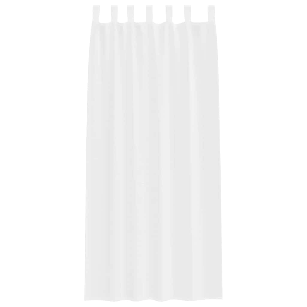 Cortina de gasa blanca de 245 x 140 cm, poliéster, 2 unidades, translúcida, para salón, dormitorio, habitación infantil, con protección visual y protección solar