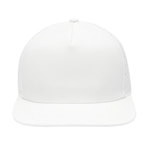 Image of Classic 5‑Panel Snapback Hat - Adjustable Flat Bill Cap, Lightweight Breathable Unisex for Embroidery & DIY